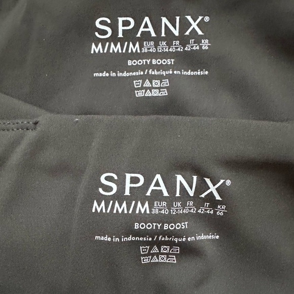 Two Pairs Spanx Booty Boost Legging Full Length 7/8 Army Green Medium - Picture 2 of 4